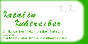 katalin kuhtreiber business card